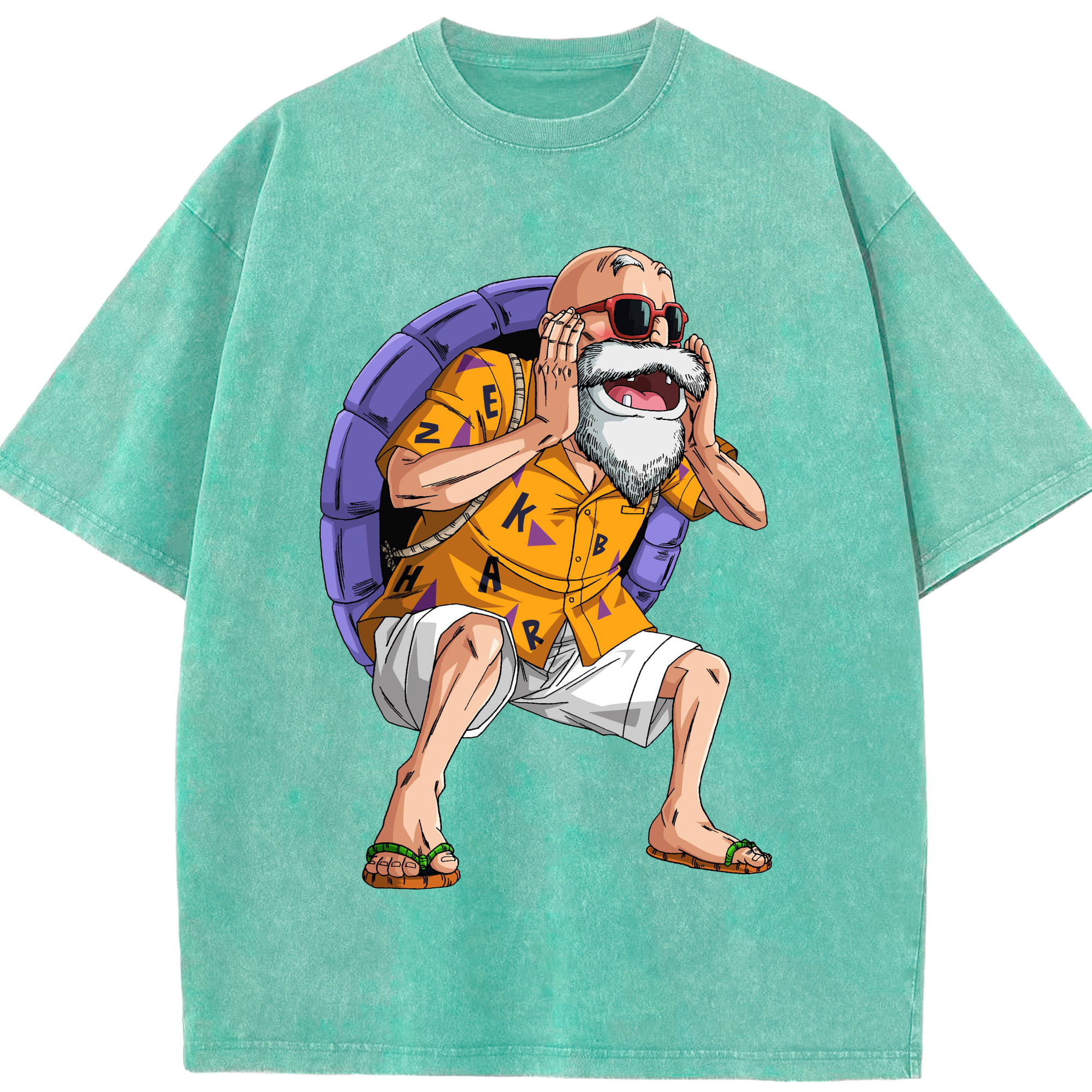 （画像用） ドラゴンボール 亀仙人（かめせんにん） DRAGON BALL Master Roshi Kame Sennin 綿100% ヴィンテージ風 半袖Tシャツ（フロントプリント）